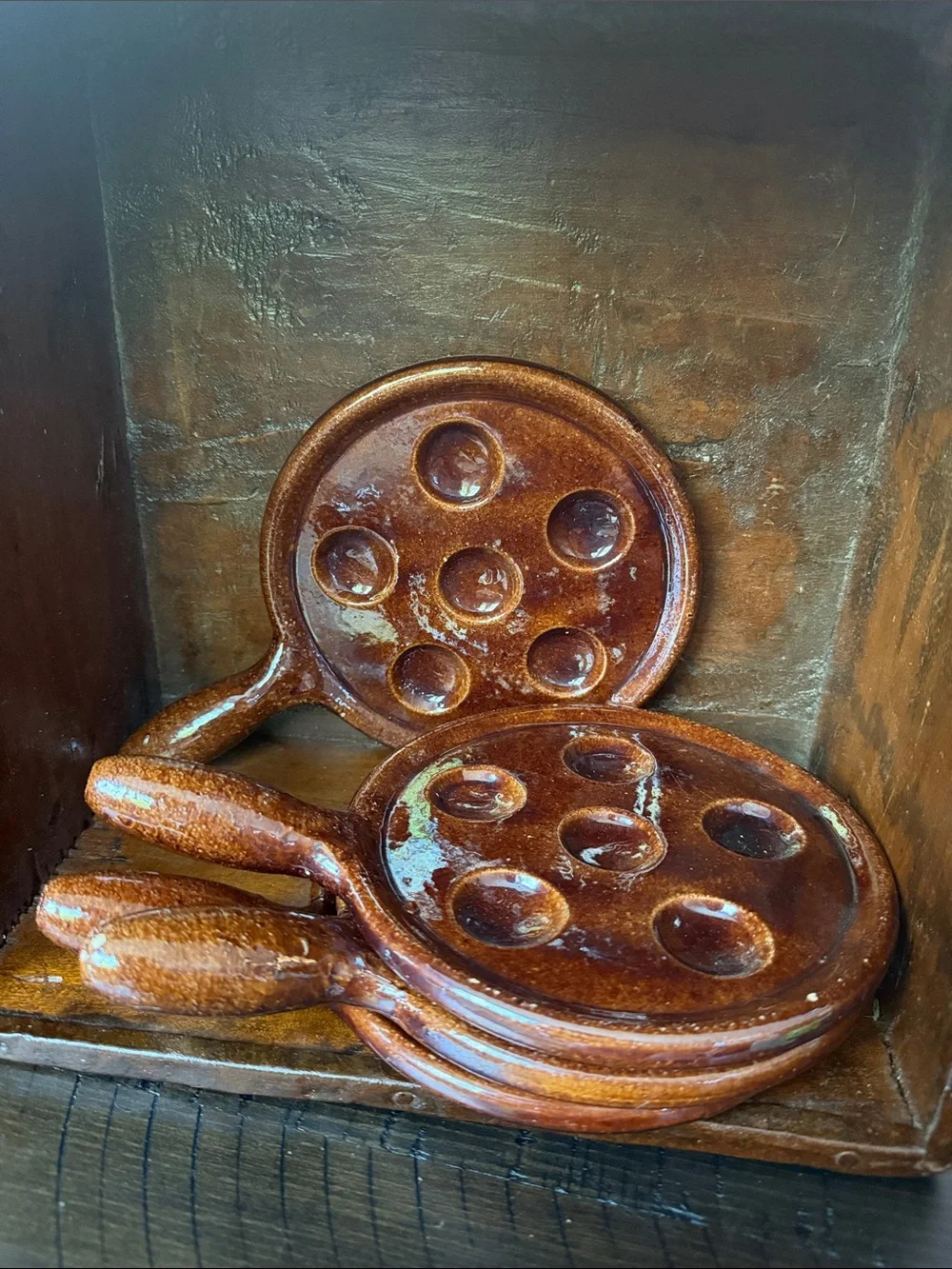 Ceramic Vintage Escargot dishes set of 4